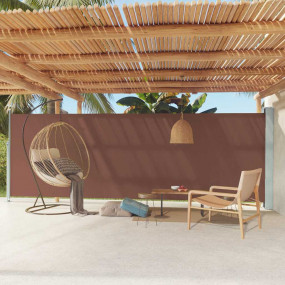 Side Awning Brown Polyester with PU coating Large Retra...