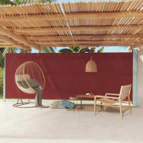 Side Awning Red Polyester with PU coating, powder-coate...