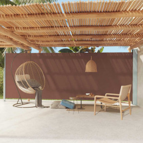 Side Awning Brown Polyester with PU coating 78.7 in x 2...