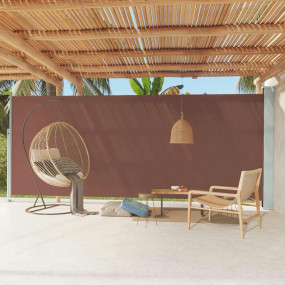 Side Awning Brown Polyester with PU coating Retractable