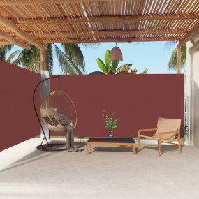 Side Awning Brown Polyester, Steel, Aluminum 70.9 x 236...