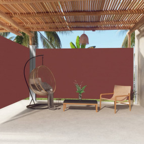 Side Awning Brown Polyester, Steel, Aluminum 78.7 x 236...