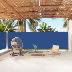 Side Awning Blue Polyester, Steel, Aluminum Large Retra...