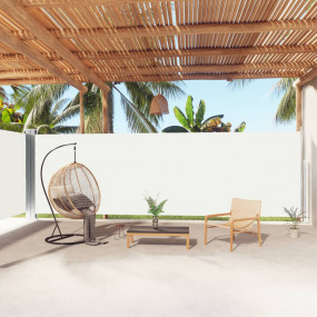 Side Awning Cream Polyester, Steel, Aluminum 78.7 x 393...