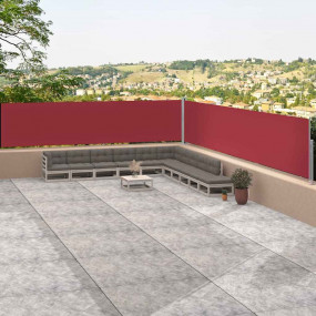 Side Awning Red Polyester with PU coating Large  Retrac...