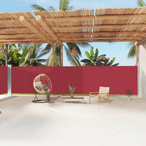 Side Awning Red Fabric with PU coating, steel, aluminum