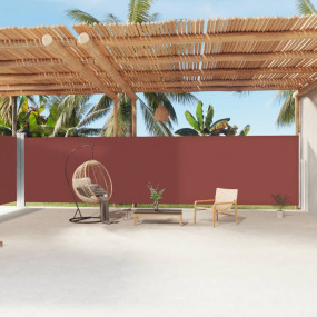 Side Awning Brown Polyester Large Retractable Awnings