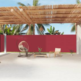Side Awning Red Polyester, steel, aluminum Large Retrac...