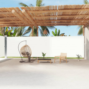 Side Awning Cream Polyester, Steel, Aluminum Large  Ret...
