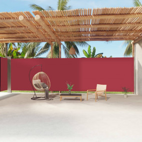 Side Awning Red 100% polyester with PU coating, steel, ...