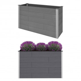 Garden Raised Bed Gray Wood-plastic composite, Aluminum...