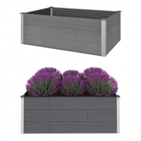 Garden Raised Bed Grey Wood-plastic composite, Aluminum