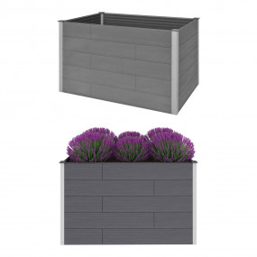 Garden Raised Bed Gray Wood-plastic composite, Aluminum