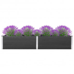 Garden Raised Bed Grey Wood plastic composite Large Dur...