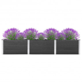 Garden Raised Bed Grey Wood plastic composite (WPC), St...