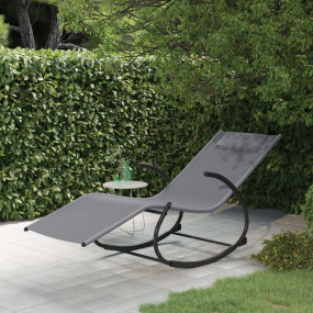 Sun Lounger Grey Powder-coated steel, textilene Standar...