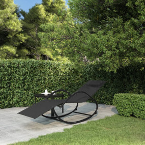 Sun Lounger Black Powder-coated steel, textilene Medium