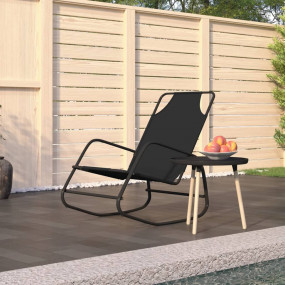 Sun Lounger Black Powder-coated steel, textilene Medium