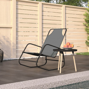 Sun Lounger Grey Powder-coated steel, Textilene Medium