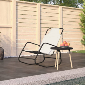 Sun Lounger Cream Powder-coated steel, textilene One Si...