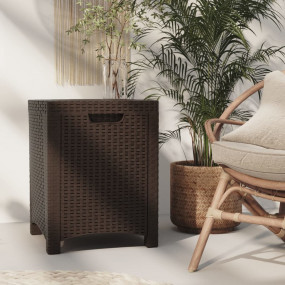 Garden Storage Box Brown Polypropylene with a rattan lo...