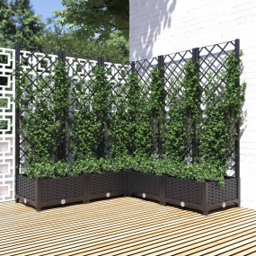Garden Planter Black Polypropylene 47.2 x 47.2 x 47.8 i...