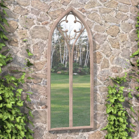 Garden Mirror Sand Iron, glass 39.4 x 17.7 in Decorativ...