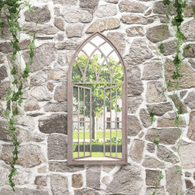 Garden Mirror Sand Iron, Glass 39.4 x 17.7 in Mirror