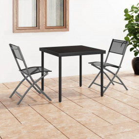 Folding Outdoor Chair Set of 2 Black