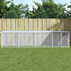 Chicken Cage Light Gray Galvanized Steel 158.7 x 38.6 x...