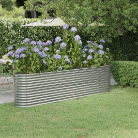 Garden Raised Bed Silver Powder-coated steel Large Dura...