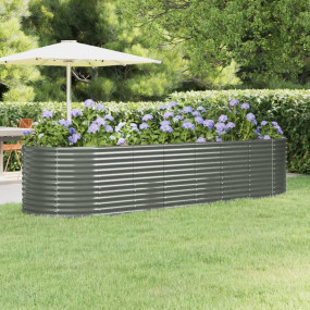 Garden Raised Bed Grey Powder-coated steel Large Plante...