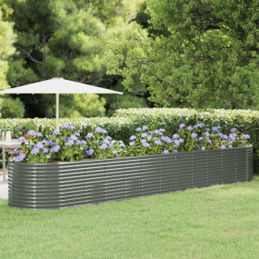 Garden Raised Bed Grey Powder-coated steel Large Durabl...