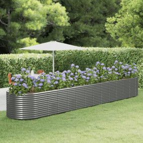 Garden Raised Bed Grey Powder-coated steel Large Durabl...