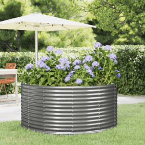 Garden Raised Bed Grey Powder-coated steel Large Durabl...