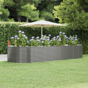 Garden Raised Bed Grey Powder-coated steel Large