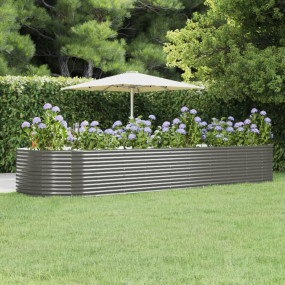 Garden Raised Bed Grey Powder-coated steel 176 x 55.1 x...