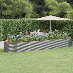 Garden Raised Bed Grey Powder-coated steel 200.8 x 55.1...