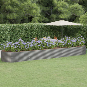 Garden Raised Bed Gray Powder-coated steel Large
