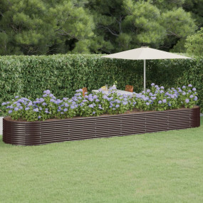 Garden Raised Bed Brown Powder-coated steel Large Durab...
