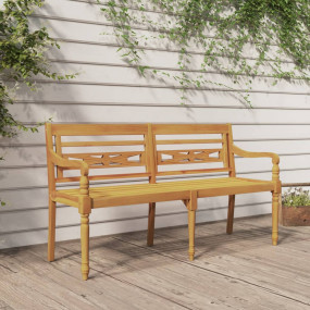 Batavia Bench Teak Brown Solid Teak Wood 59 in Decorati...