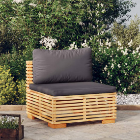 Middle Sofa Dark grey cushions, Teak wood