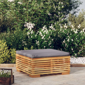 Footrest Dark Grey Solid Teak Hardwood Medium Portable ...