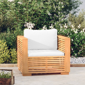 Sofa Chair Teak and Cream Solid teak wood Single Durabl...