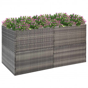 Garden Planter Grey Steel frame, PE rattan Large Plante...