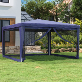 Party Tent Blue HDPE with coating 13.1 x 13.1 ft
