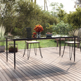 Dining Table Black Powder-coated steel Large Durable
