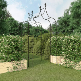 Garden Arch Black Powder-coated Steel Large Decorative ...