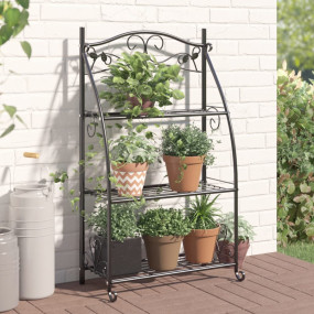Flower Rack Black Powder-coated Steel Flower Rack Recta...
