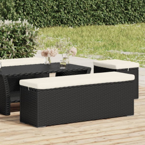 Ottoman Bench Black, Cream White